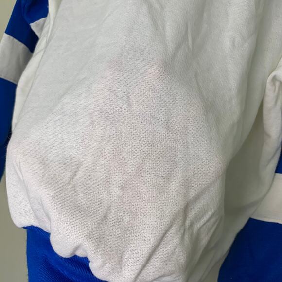 VTG 70s 80s royal blue & white collared JCW initial pullover‎ sweatshirt Size XL - Picture 6 of 6